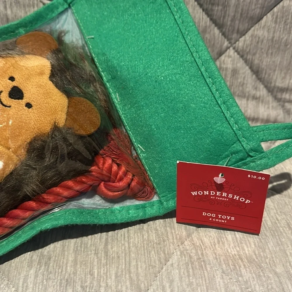 Festive Dog Toy Set with Santa and Stocking Jitter all the way